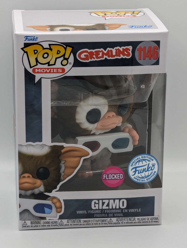 Funko Pop Movies | Gremlins | Gizmo with 3D Glasses #1146 | Flocked