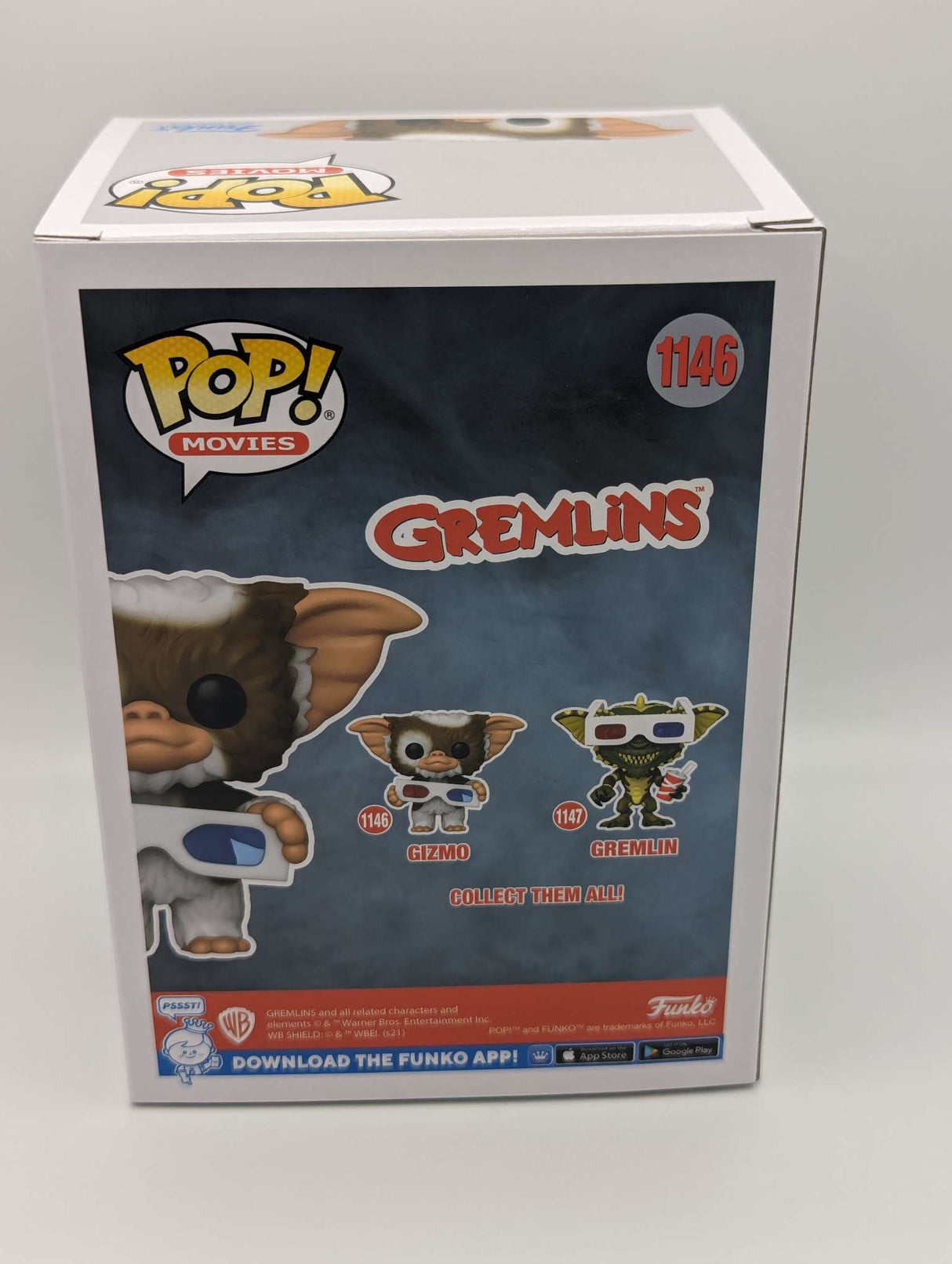 Funko Pop Movies | Gremlins | Gizmo with 3D Glasses #1146 | Flocked