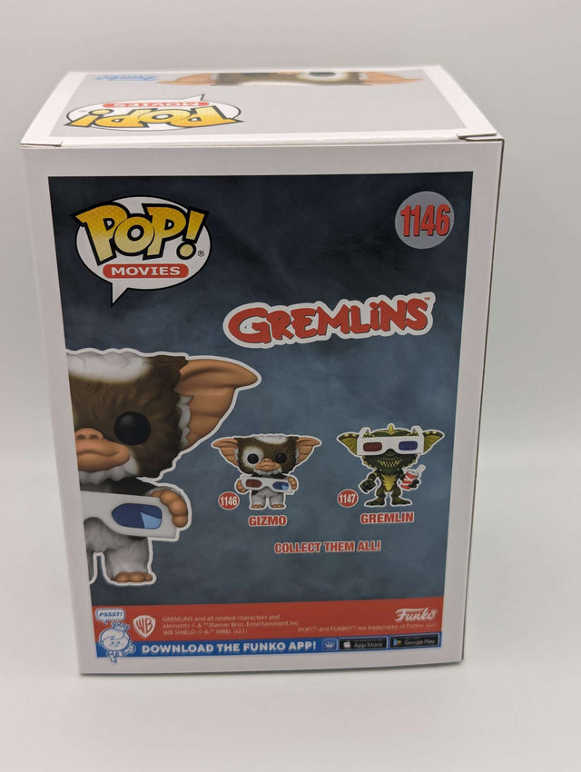 Funko Pop Movies | Gremlins | Gizmo with 3D Glasses #1146 | Flocked