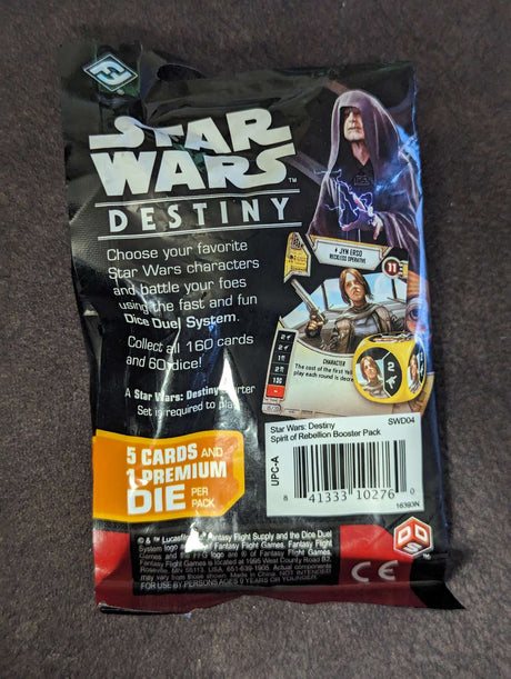 Star Wars Destiny | Spirit of Rebellion | Mystery Blind Bag | 5 Cards and 1 Premium Dice Booster Pack