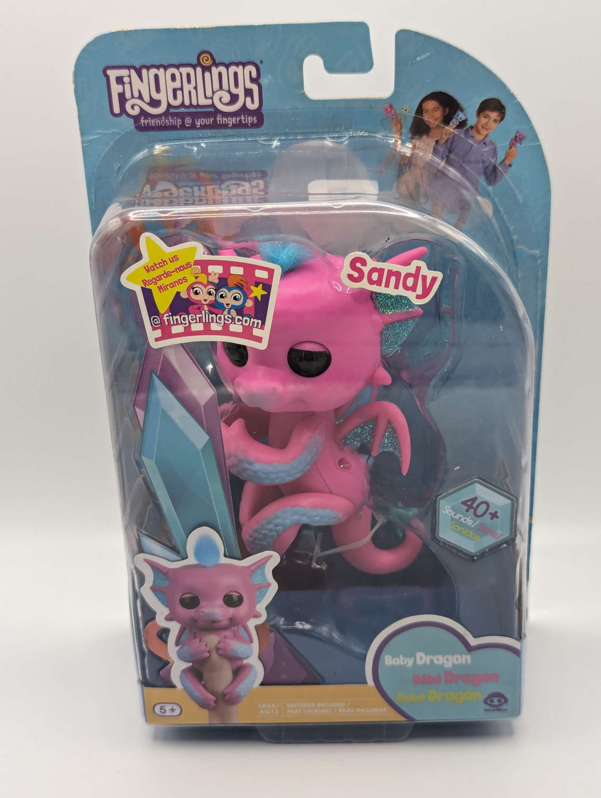 Damaged Box | Fingerlings Baby Dragon | Sandy | Pink / Blue