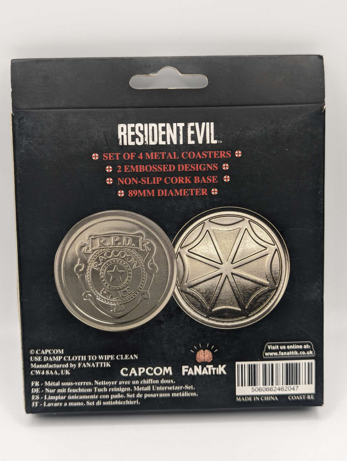 Resident Evil | Embossed Metal Coasters | Set of 4