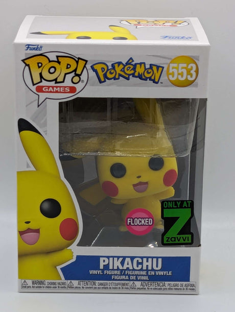 Funko Pop Games | Pokemon | Pikachu (Waving) | Flocked #553