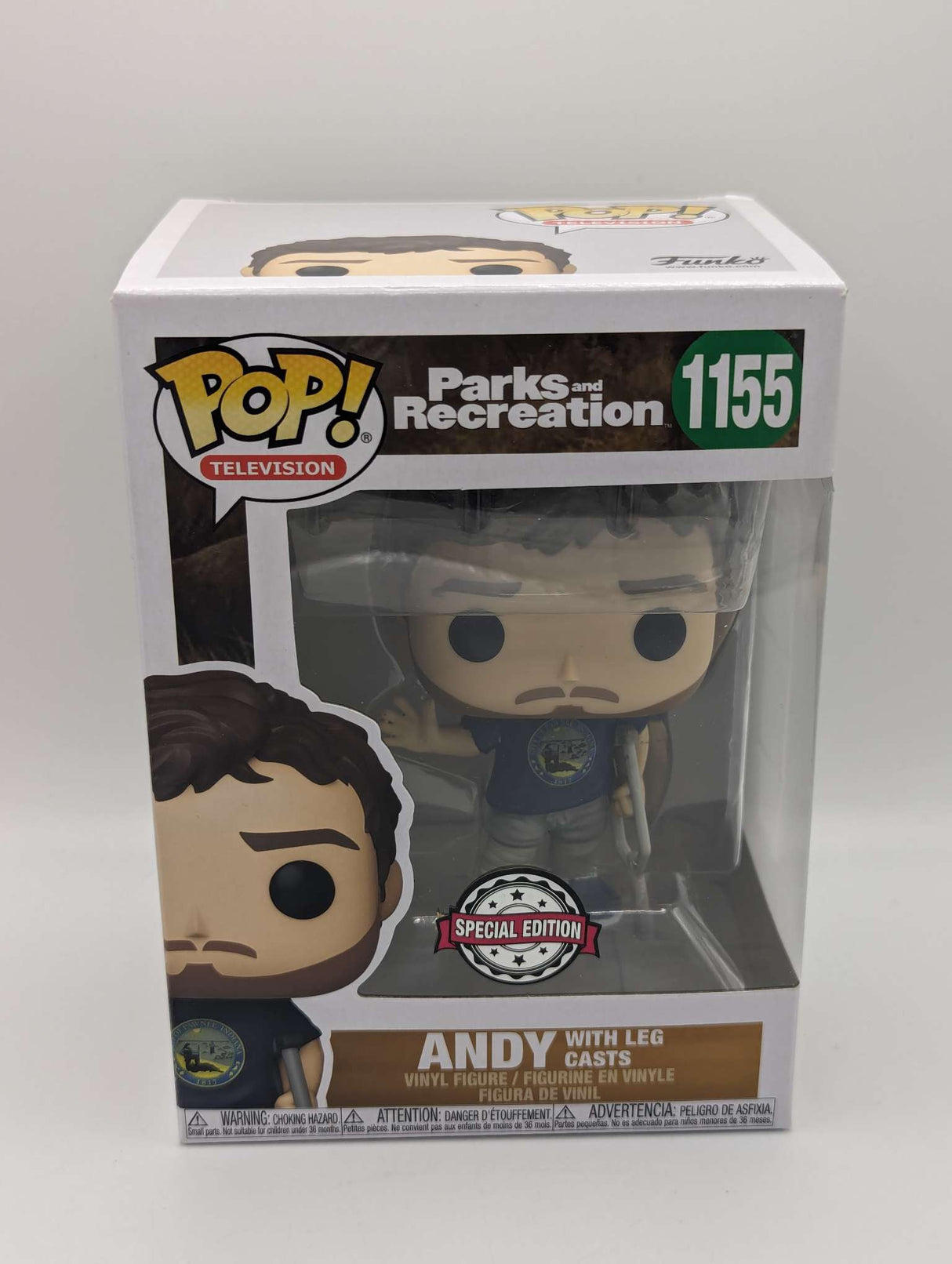 Damaged Box | Funko Pop Television | Parks & Recreation | Andy with Leg Casts #1155