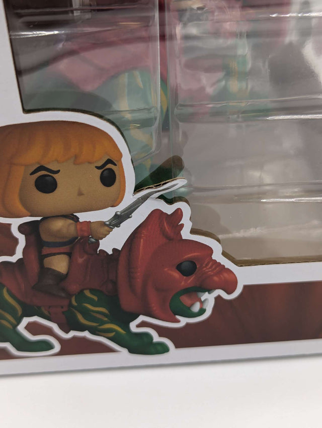 Damaged Box | Funko Pop Rides | Masters of the Universe | He-Man on Battle Cat #84 | Flocked