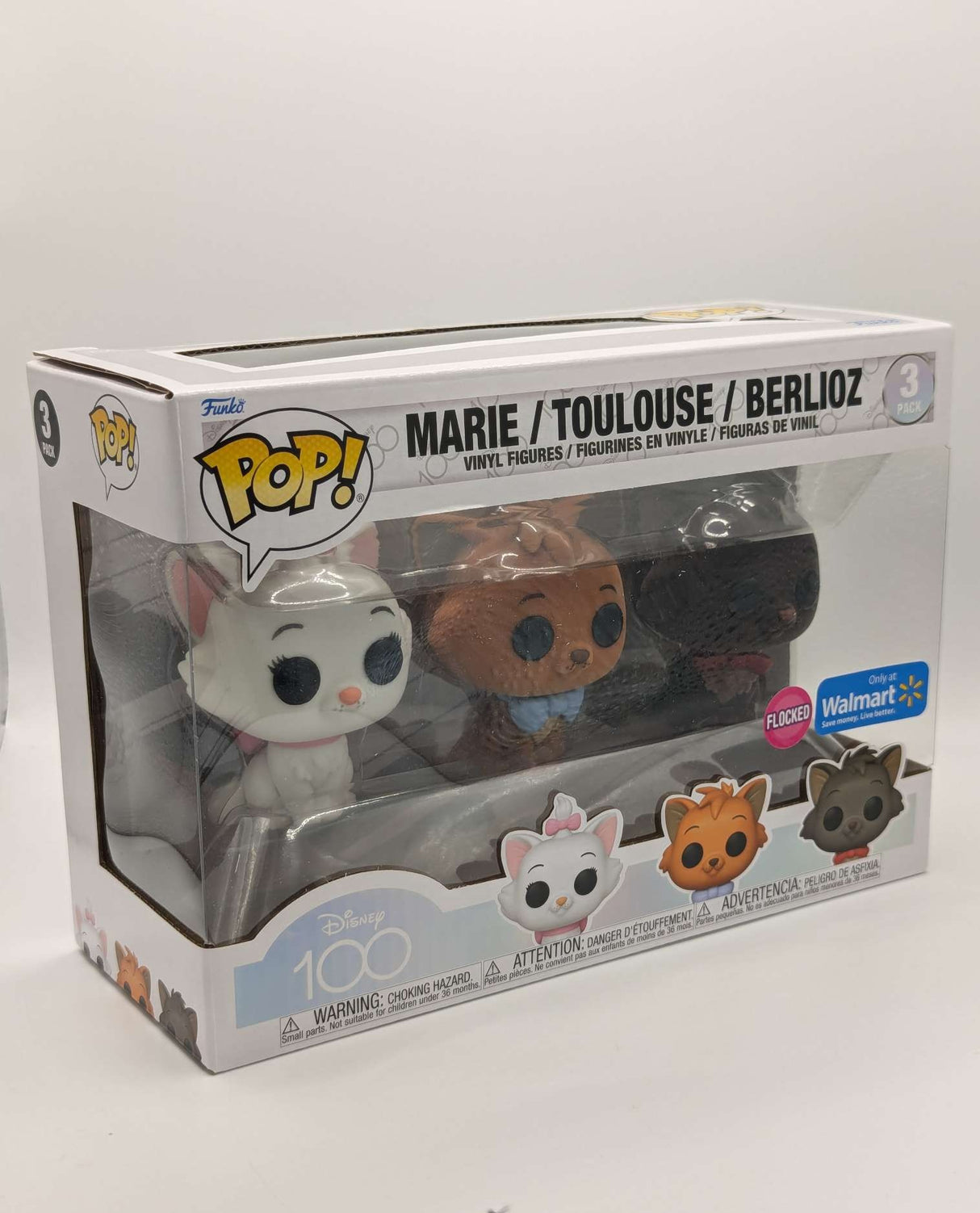 Funko Pop Disney | Aristocats | Marie, Toulouse, Berlioz  | 3 Pack Flocked