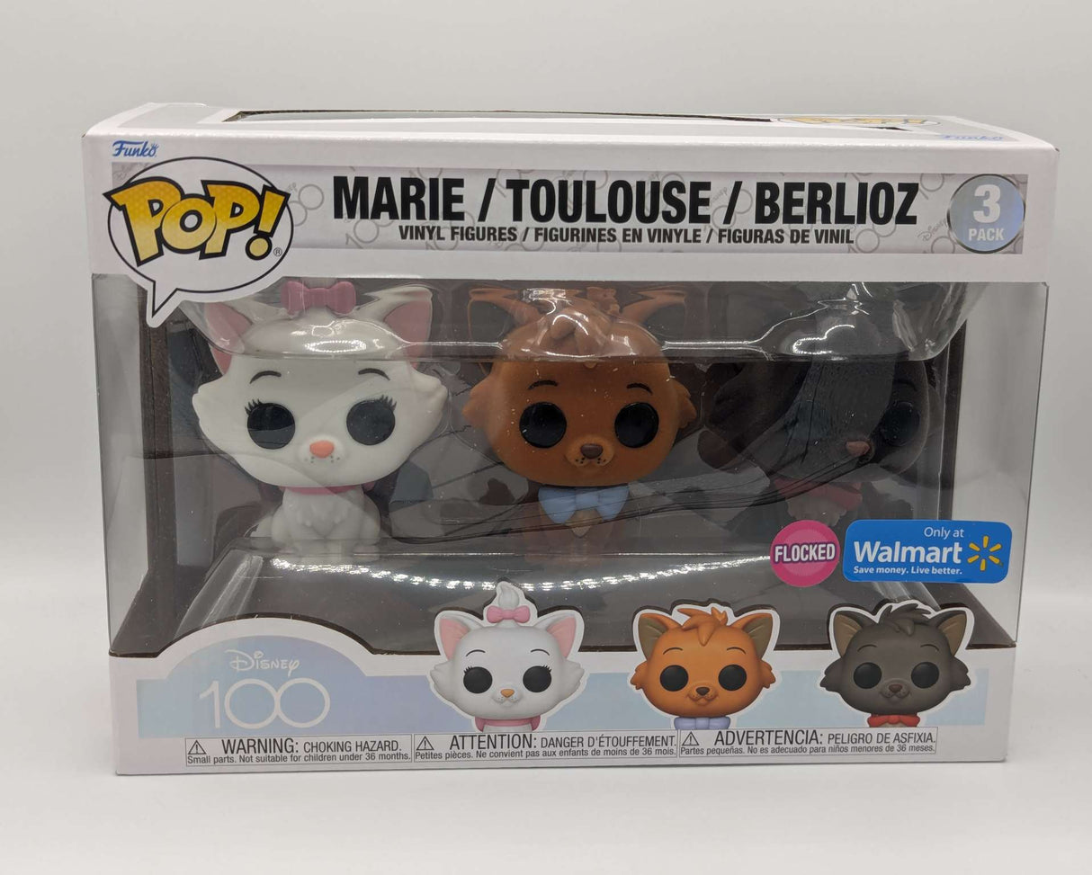 Funko Pop Disney | Aristocats | Marie, Toulouse, Berlioz  | 3 Pack Flocked