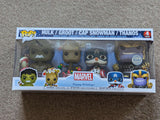 Damaged Box | Funko Pop Marvel | Holidays | Hulk / Groot / Captain Snowman / Thanos | 4 Pack