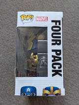 Damaged Box | Funko Pop Marvel | Holidays | Hulk / Groot / Captain Snowman / Thanos | 4 Pack