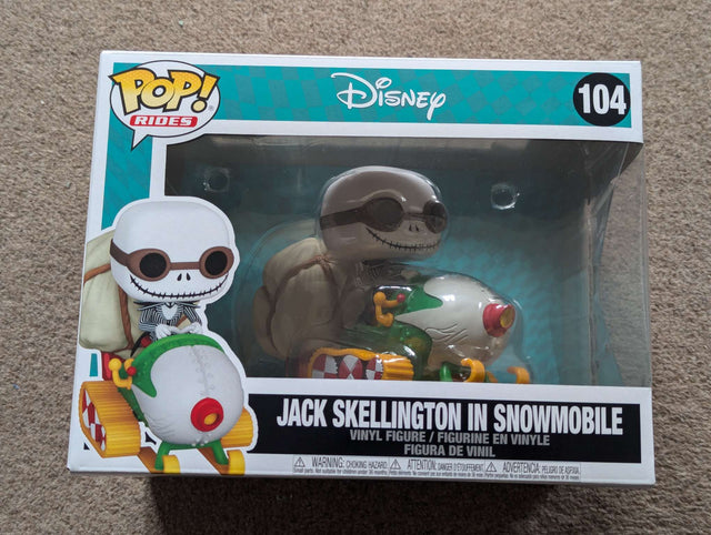 Damaged Box | Jack with Goggles on Snowmobile | Nightmare Before Christmas | Funko Pop Rides #104