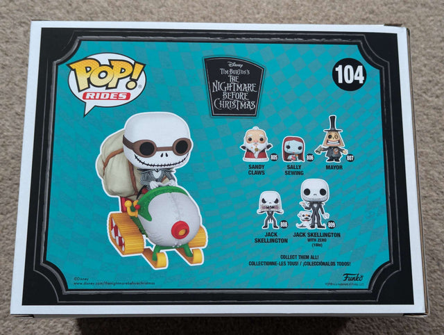 Damaged Box | Jack with Goggles on Snowmobile | Nightmare Before Christmas | Funko Pop Rides #104