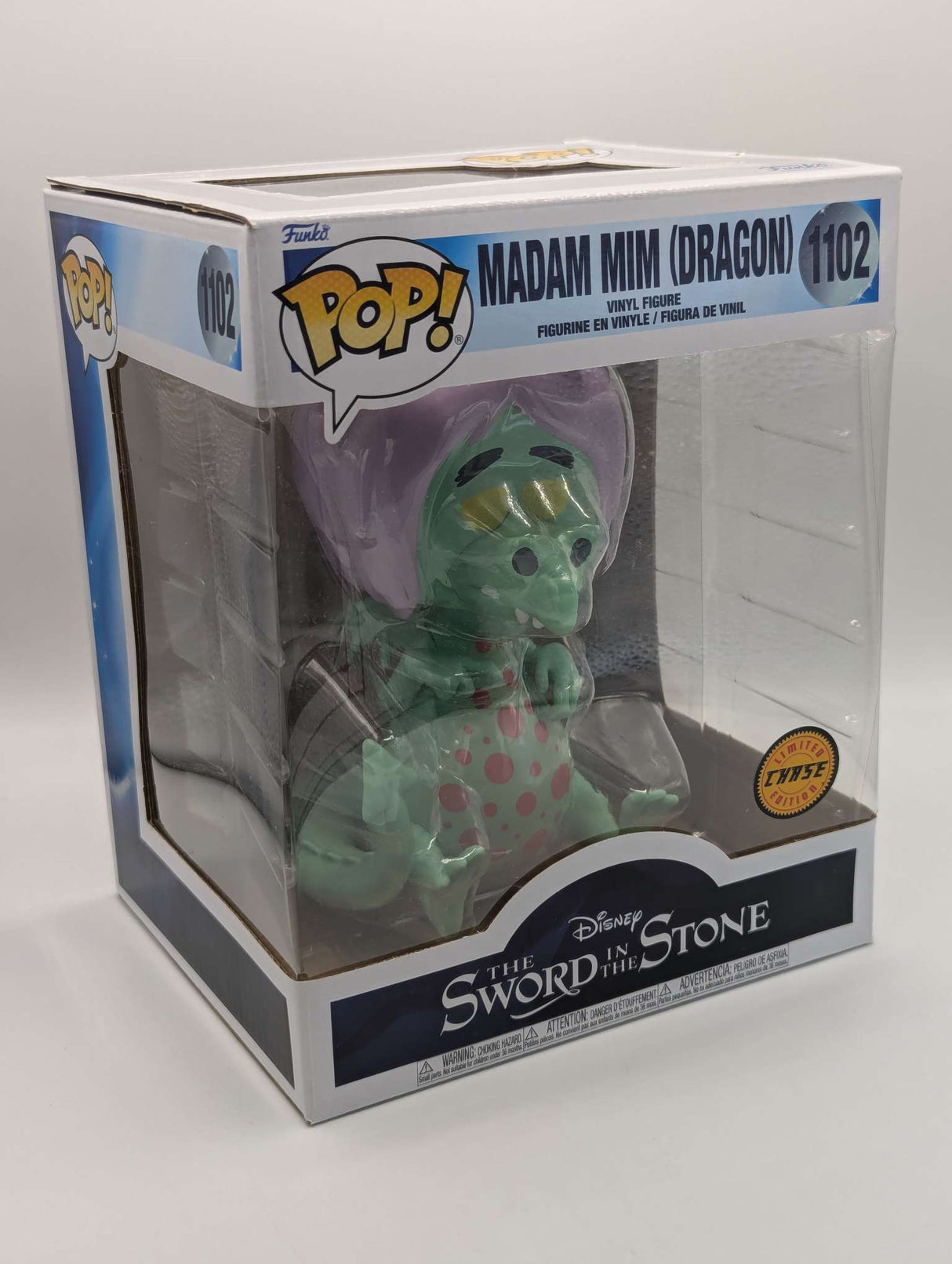 Damaged Box | Funko Pop Disney | The Sword in the Stone | Madam Mim (Dragon Sick) #1102 6 inch | Chase