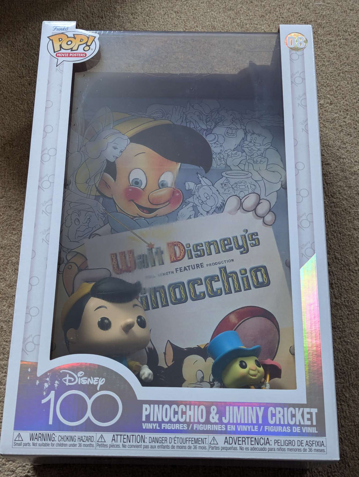 Damaged Box | Disney Pinocchio and Jiminy Cricket | Funko Pop Movie Posters #08