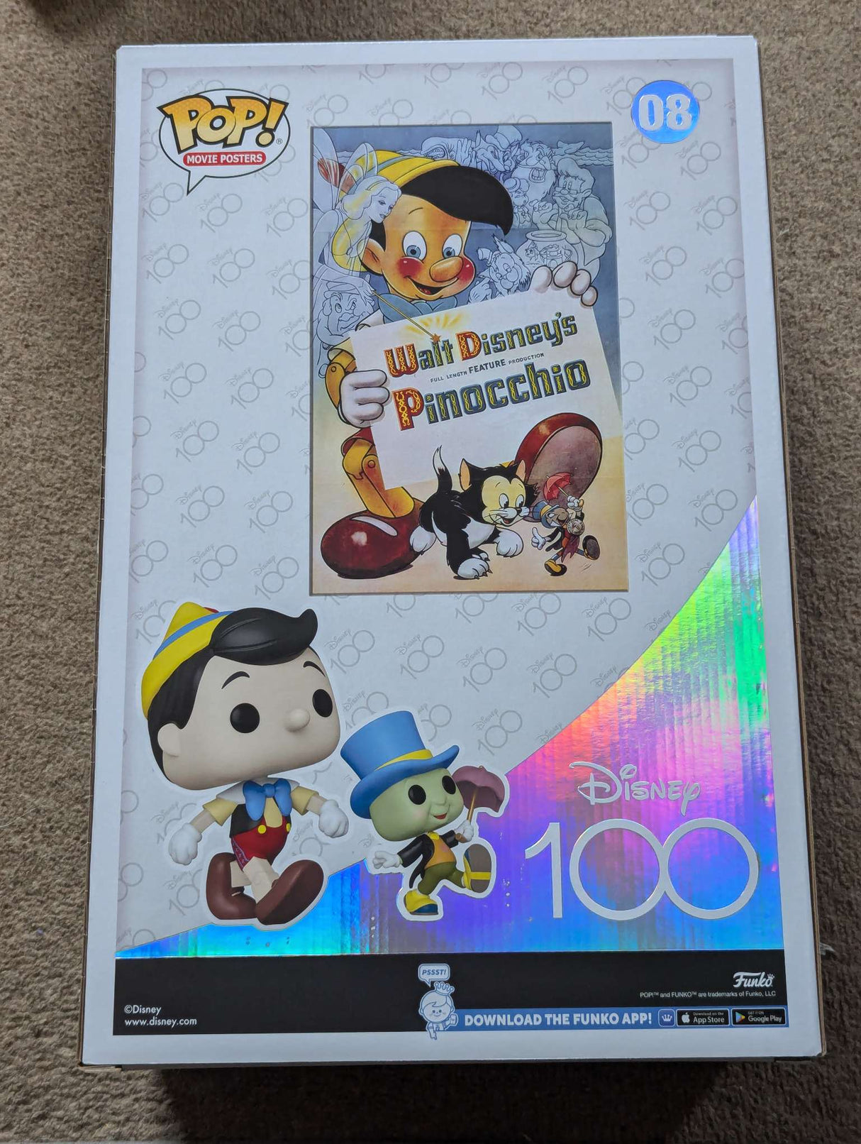 Damaged Box | Disney Pinocchio and Jiminy Cricket | Funko Pop Movie Posters #08