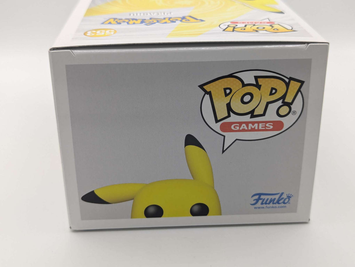 Damaged | Funko Pop Games | Pokemon | Pikachu (Waving) | Flocked #553