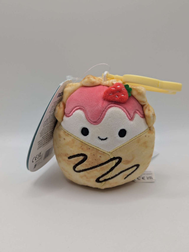 Squishmallows 3.5" Mini Clip-On Plush | Gasten the Strawberry Crepe