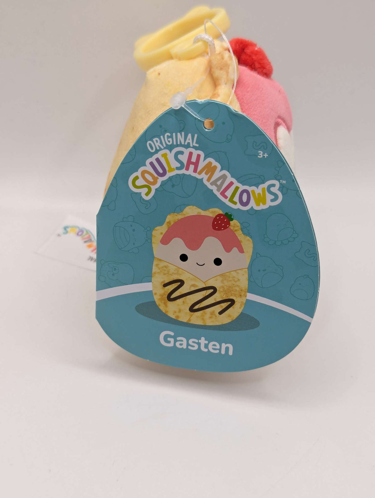 Squishmallows 3.5" Mini Clip-On Plush | Gasten the Strawberry Crepe