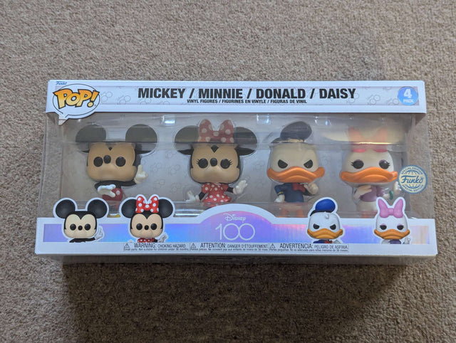 Damaged Box | MICKEY / MINNIE / DONALD / DAISY | Funko Pop Disney 100 | 4 Pack