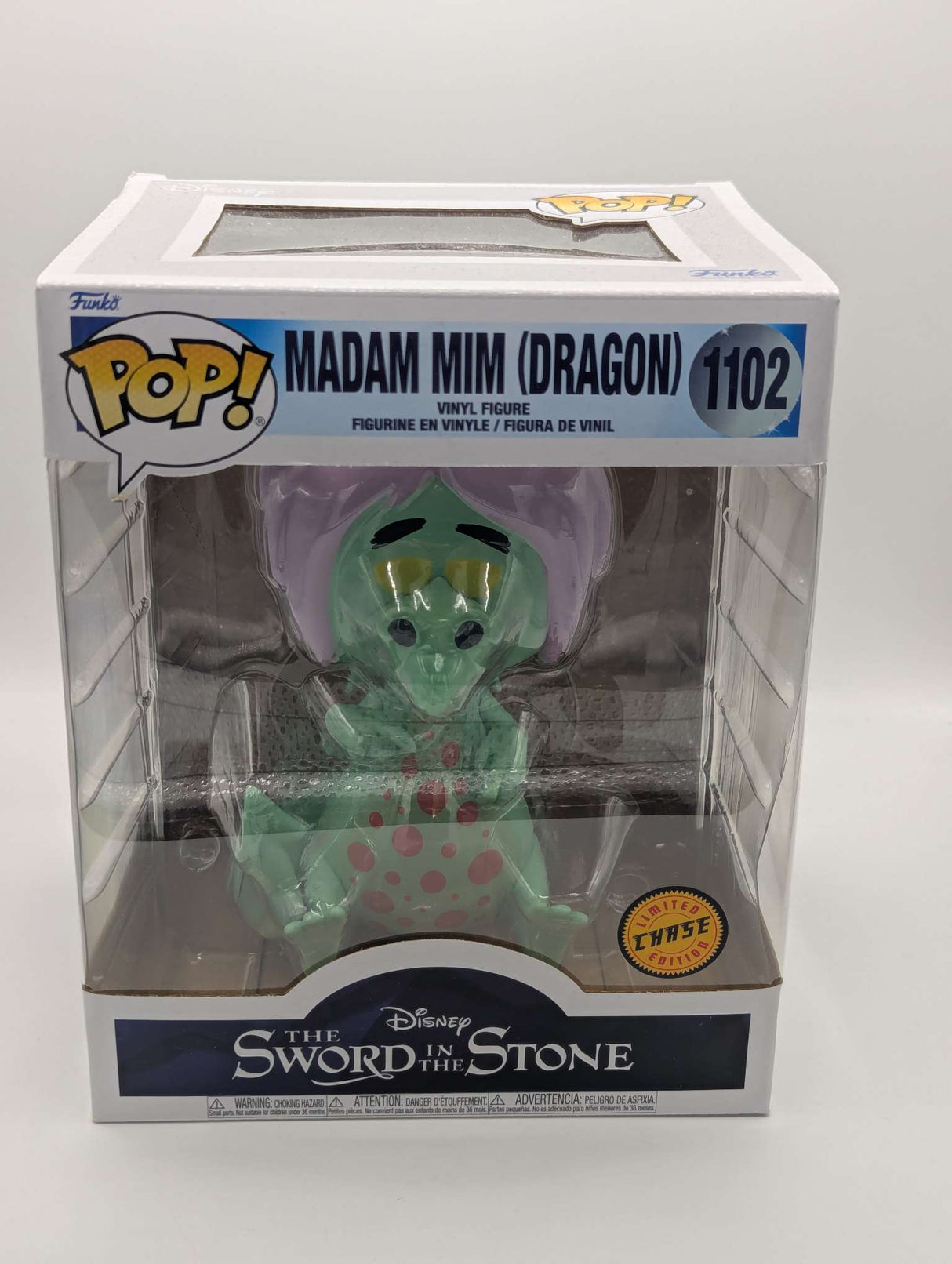 Damaged Box | Funko Pop Disney | The Sword in the Stone | Madam Mim (Dragon Sick) #1102 6 inch | Chase