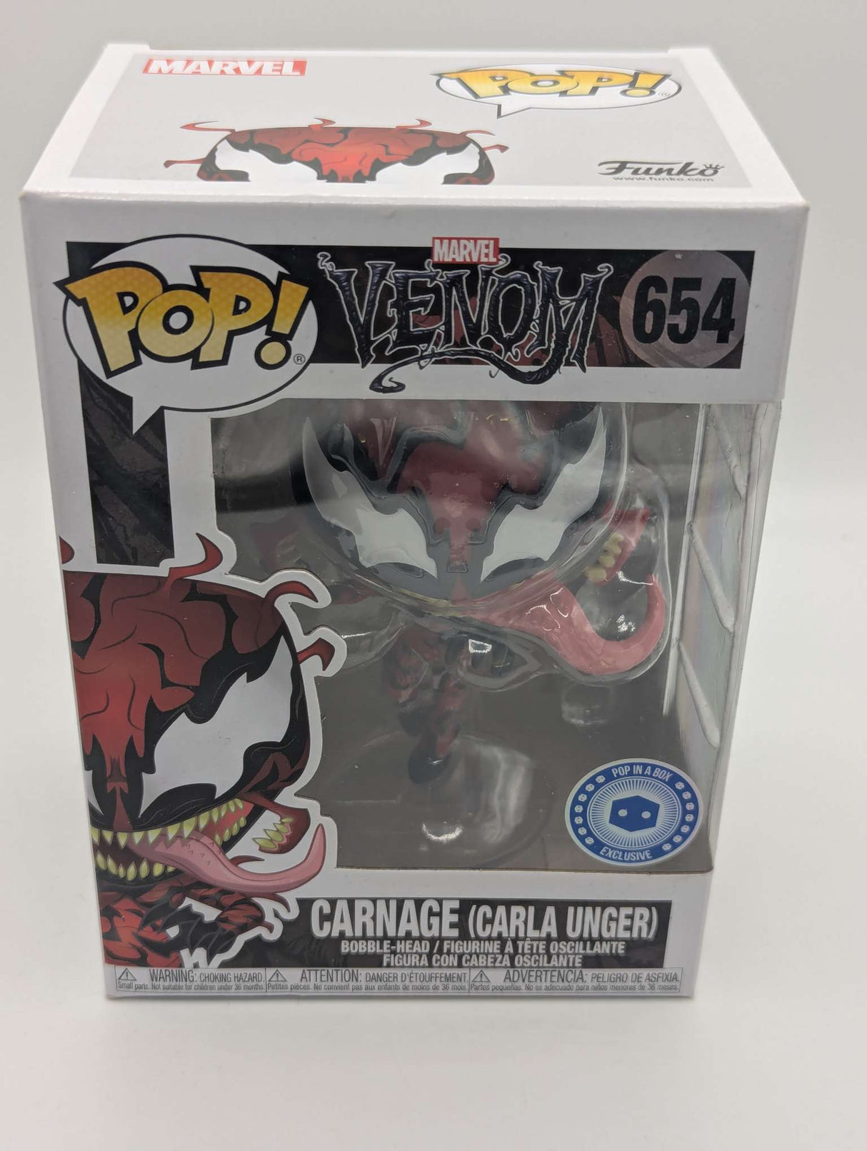 Damaged Box | Funko Pop Marvel | Venom | Carnage (Carla Unger) #654