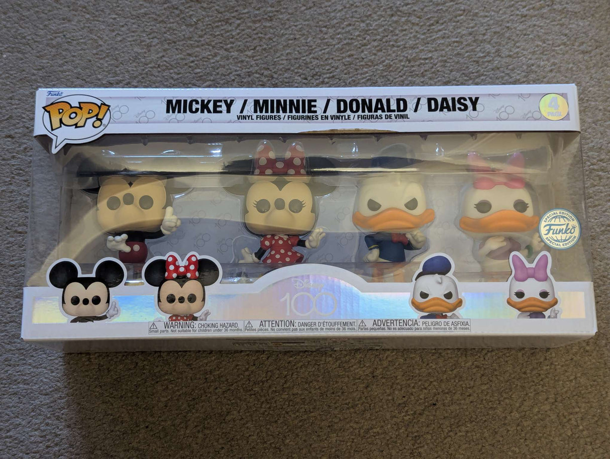 Damaged Box | MICKEY / MINNIE / DONALD / DAISY | Funko Pop Disney 100 | 4 Pack