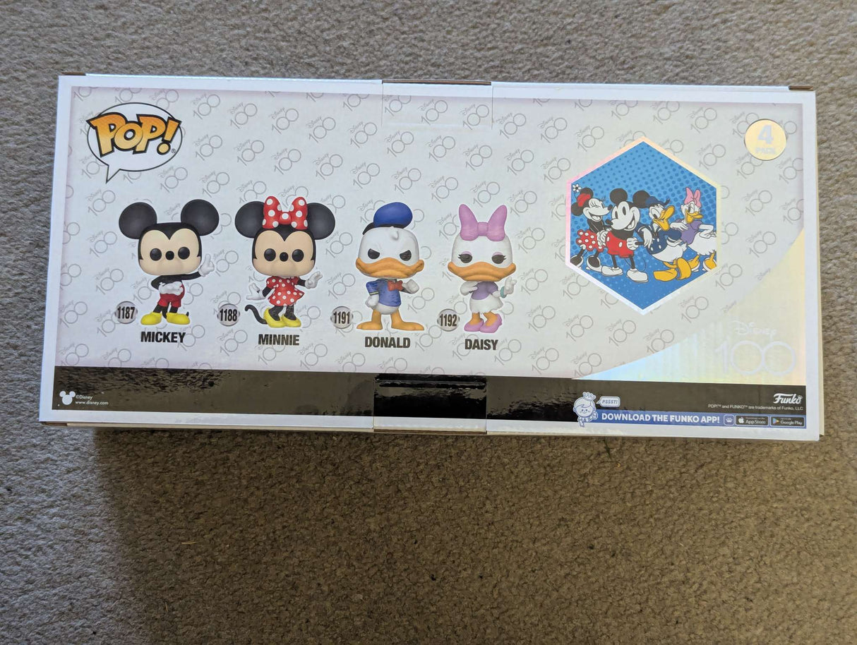 Damaged Box | MICKEY / MINNIE / DONALD / DAISY | Funko Pop Disney 100 | 4 Pack