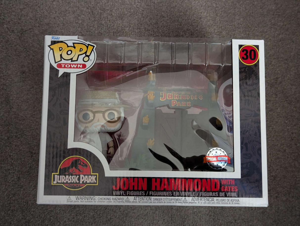 Damaged Box | JOHN HAMMOND WITH GATES | Funko Pop! Town | Jurassic Park #30