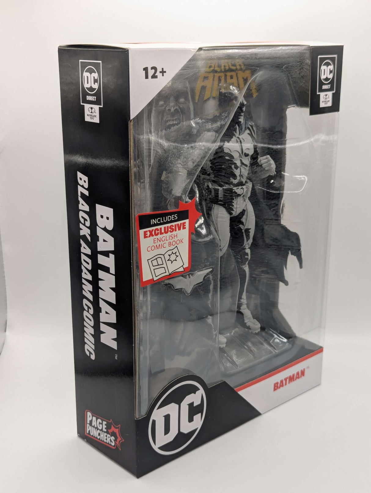 DC BATMAN WITH BLACK ADAM COMIC | Page Punchers | Line Art Variant | 7 inch Figure | McFarlane Toys