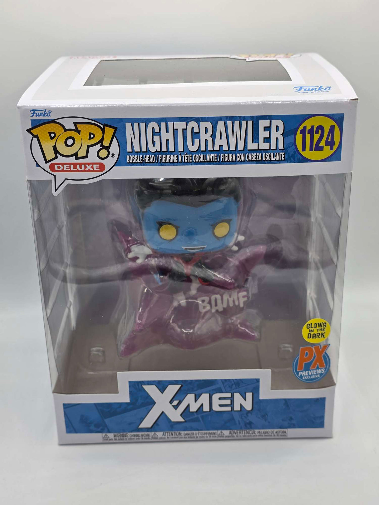 Damaged Box | NIGHTCRAWLER (TELEPORTING) | Funko Pop Deluxe | X-Men |  PX Exclusive Glow #1124