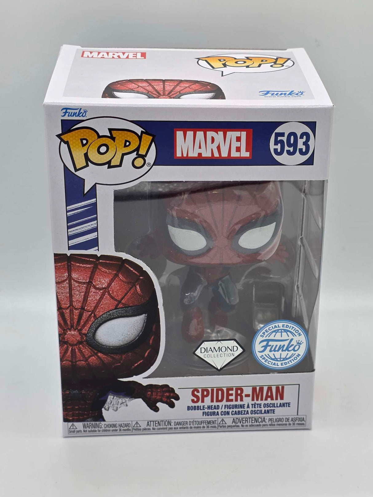 SPIDER-MAN (FIRST APPEARANCE) | Funko Pop Marvel | Diamond  Glitter DGLT #593