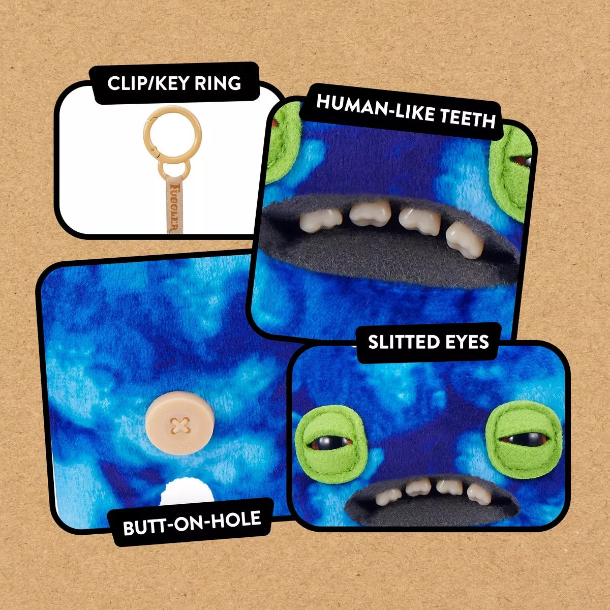 WIDE EYED WEIRDO BLUE | Series 6 | Fuggler Keyring 5"