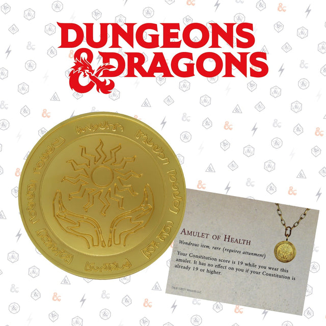 Dungeons & Dragons | Amulet of Health | 24k Gold Plated Medallion | Limited Edition