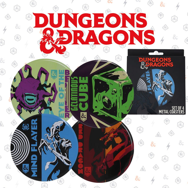 Dungeons & Dragons | Set of 4 Printed Metal Coasters