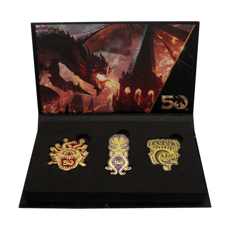 Dungeons & Dragons 50th Anniversary BEHOLDER, MIND FLAYER & MIMIC Limited Edition Pin Badge Set