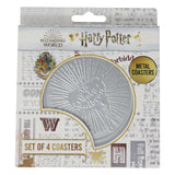 HARRY POTTER | Set of 4 Embossed Metal Coasters