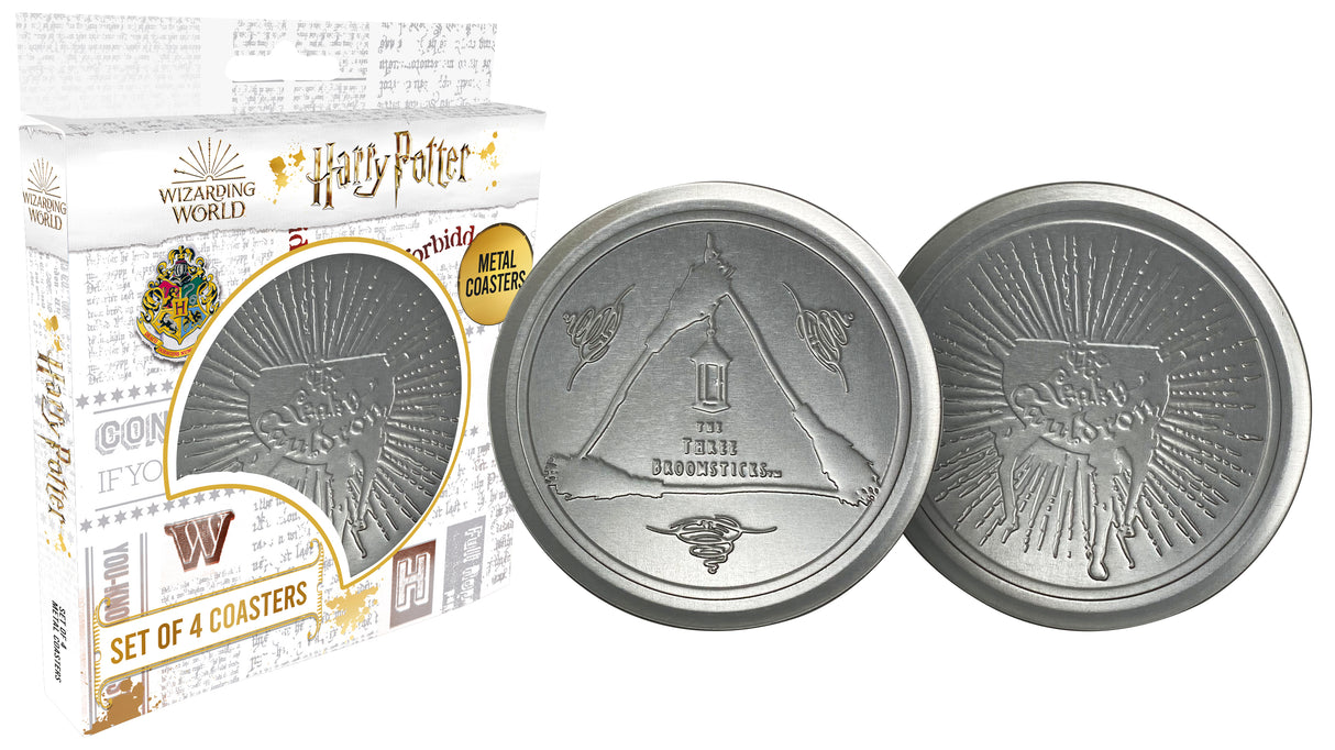 HARRY POTTER | Set of 4 Embossed Metal Coasters