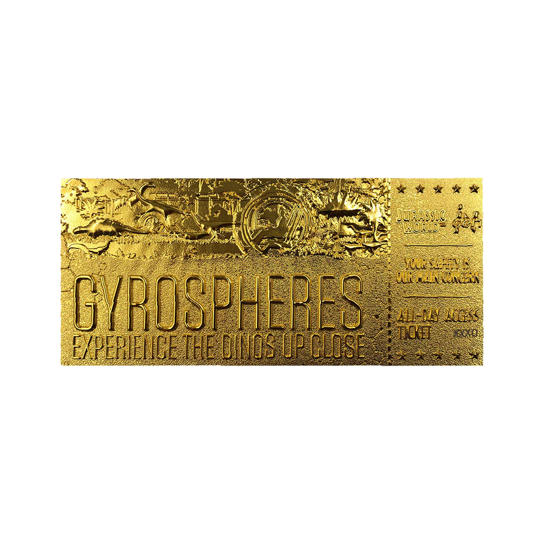 Jurassic World | Gyrosphere Attraction Ticket | 24k Gold Plated | Limited Edition