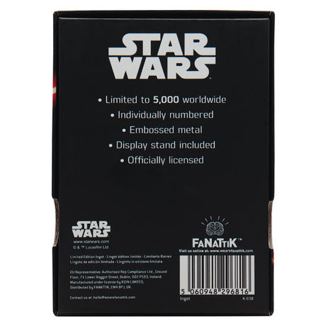 Fanattik Star Wars: LUKE SKYWALKER & DARTH VADER The Empire Strikes Back Limited Edition Metal Ingot