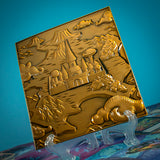 Yu-Gi-Oh! DUELIST KINGDOM Limited Edition Antique Gold Plated Collectible Metal Map
