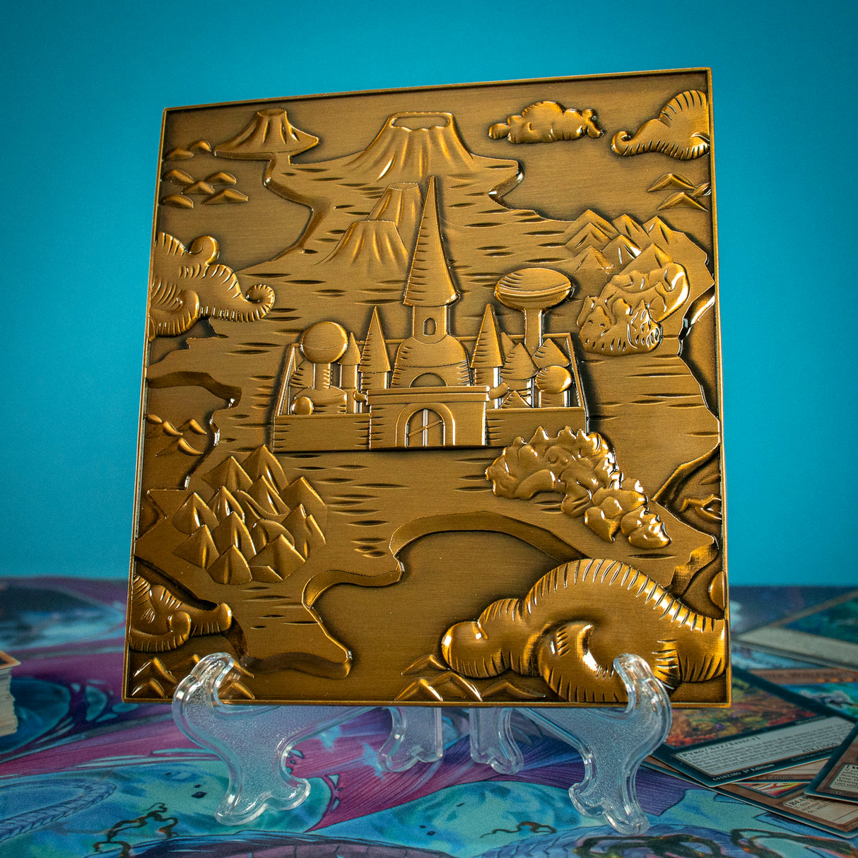 Yu-Gi-Oh! DUELIST KINGDOM Limited Edition Antique Gold Plated Collectible Metal Map