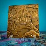Yu-Gi-Oh! DUELIST KINGDOM Limited Edition Antique Gold Plated Collectible Metal Map