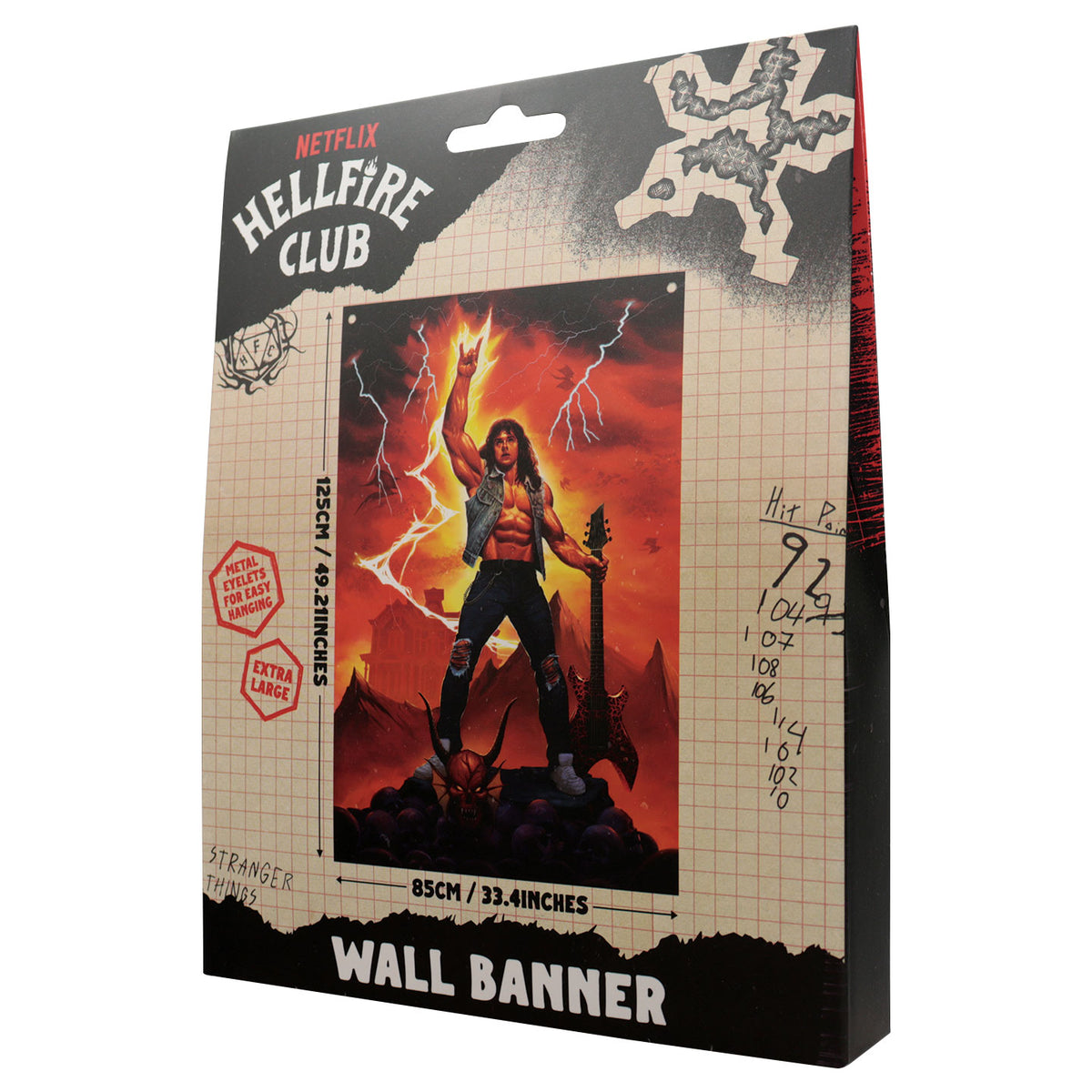 Fanattik Stranger Things: EDDIE MUNSON Hellfire Club Extra Large Wall Banner (125 x 85cm)