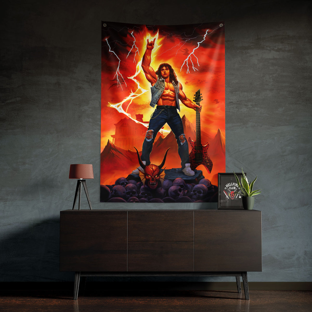 Fanattik Stranger Things: EDDIE MUNSON Hellfire Club Extra Large Wall Banner (125 x 85cm)