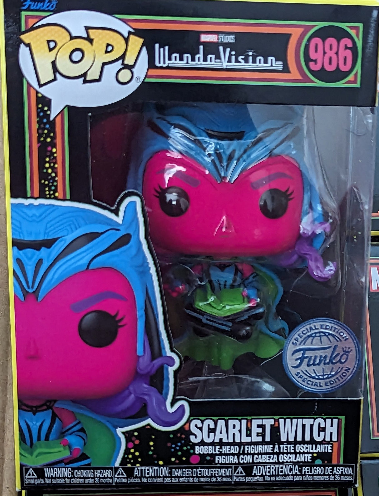 Funko Pop Marvel WandaVision | Scarlet Witch (Blacklight) #986