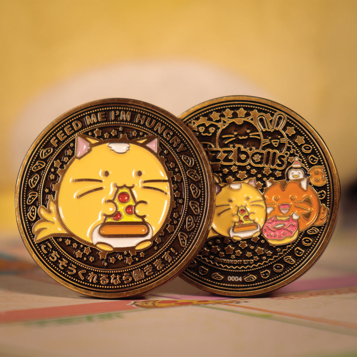Fanattik Fuzzballs TIMMY THE CAT Feed Me I'm Hungry Limited Edition Enamel Coin