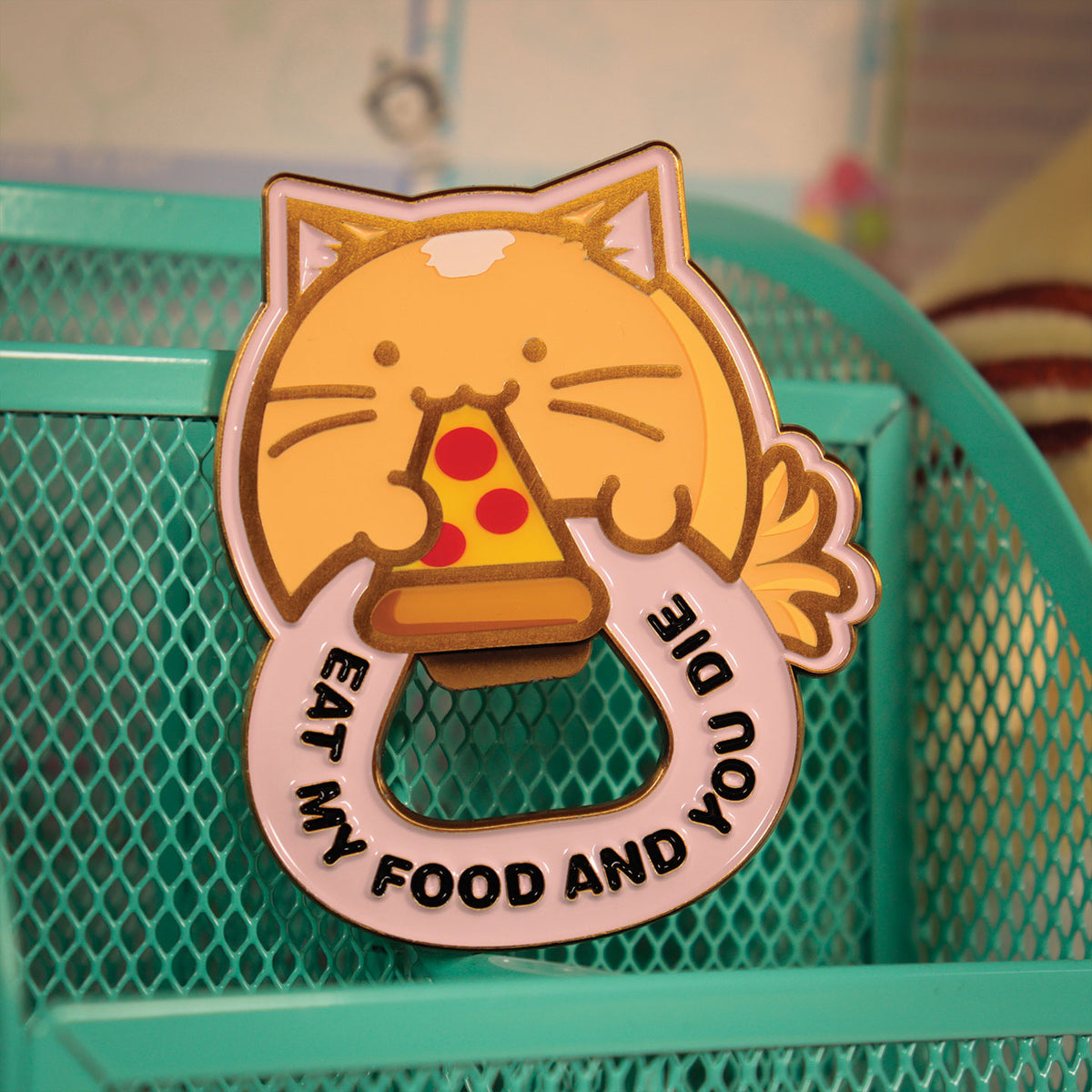 Fanattik Fuzzballs | TIMMY THE CAT Eat My Food Magnetic Metal Bottle Opener