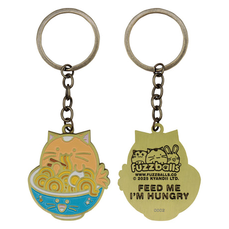 Fanattik Fuzzballs: WHISKY THE CAT Ramen Noodles Limited Edition Metal Keyring