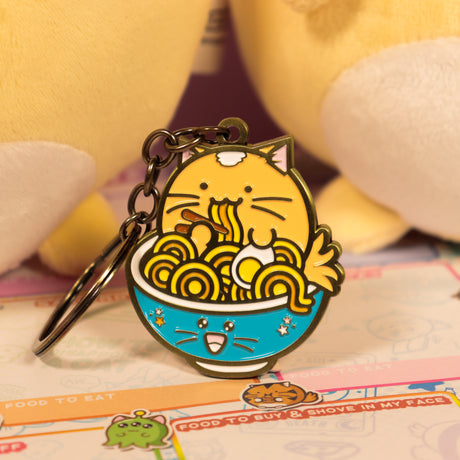 Fanattik Fuzzballs: WHISKY THE CAT Ramen Noodles Limited Edition Metal Keyring