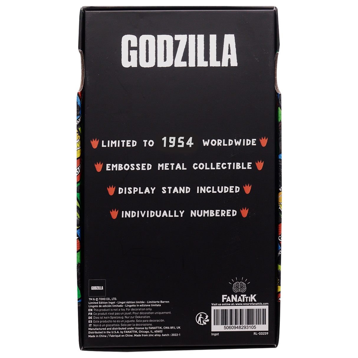Godzilla XL Limited Edition Antique Nickel GODZILLA Collectible Metal Ingot
