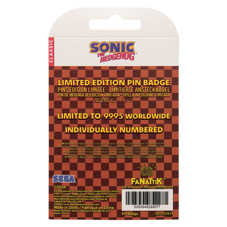 Fanattik Sonic the Hedgehog Limited Edition Moving SONIC Pin Badge